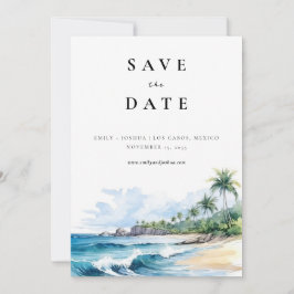Strand tropische Wasserfarbe Save The Date