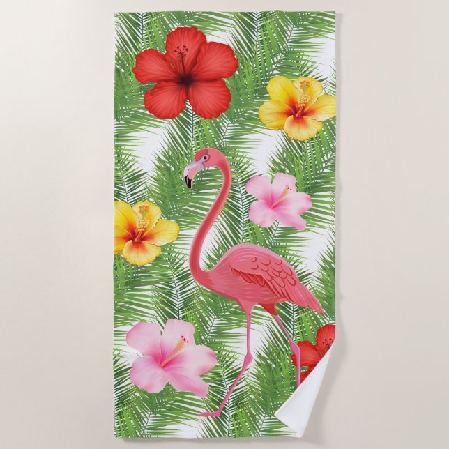 Strand Tuch-Flamingo Strandtuch (Vorderseite)