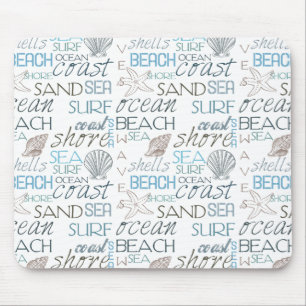 Strand-Typografie Mousepad
