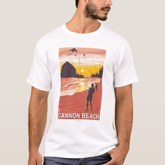 Strand u. Drachen - Kanonen-Strand, Oregon T-Shirt (Vorderseite)