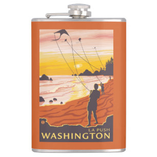 Strand u. Drachen - La-Stoß, Washington Flachmann