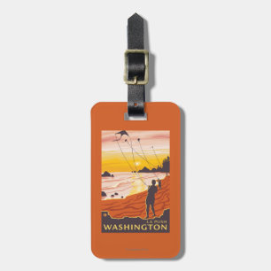 Strand u. Drachen - La-Stoß, Washington Gepäckanhänger