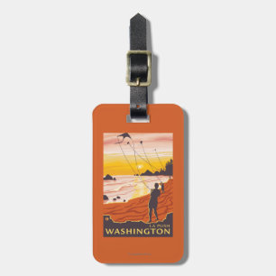 Strand u. Drachen - La-Stoß, Washington Gepäckanhänger