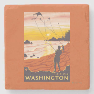 Strand u. Drachen - La-Stoß, Washington Steinuntersetzer