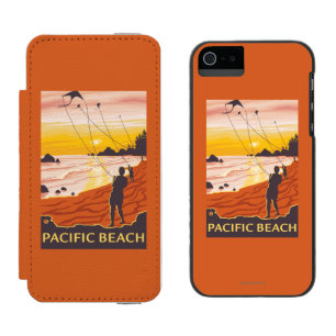 Strand u. Drachen - pazifischer Strand, Washington Incipio Watson™ iPhone 5 Geldbörsen Hülle