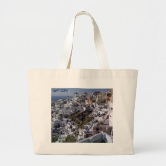 Strand u. Sport-Tasche mit Santorini Ansicht Jumbo Stoffbeutel