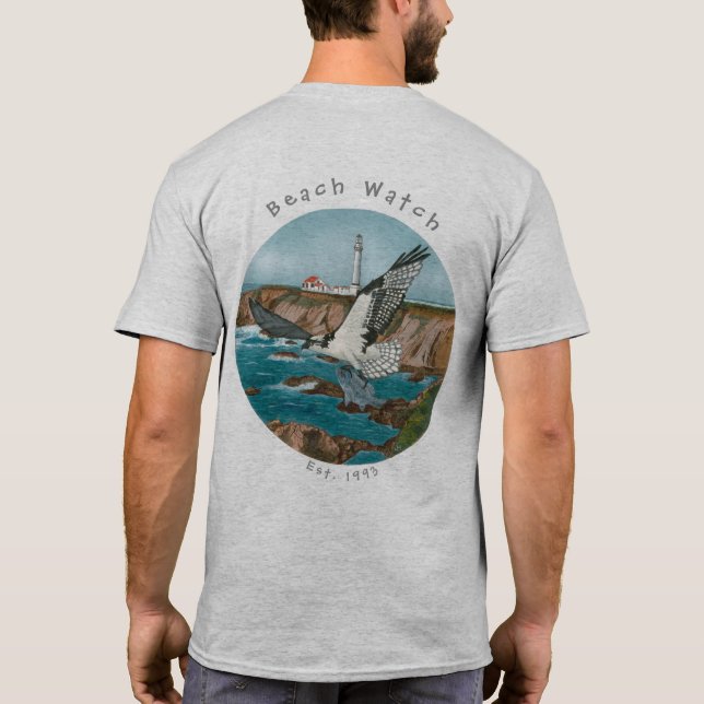 Strand-Uhr-NordküsteOsprey grundlegende T T-Shirt (Rückseite)