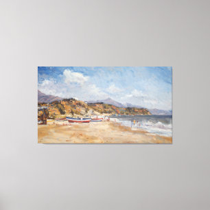 Strand und Berge Nerja 2001 Leinwanddruck