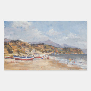 Strand und Berge Nerja 2001 Rechteckiger Aufkleber