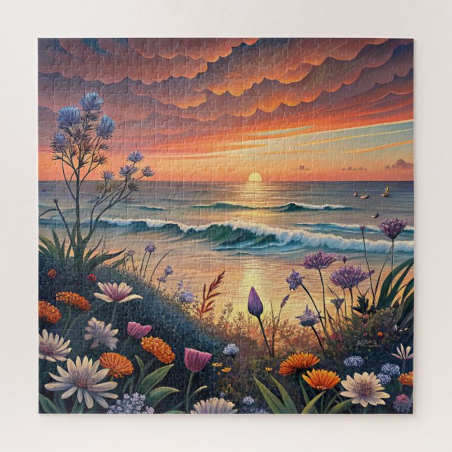 Strand und Blumenpuzzle (Vertikal)