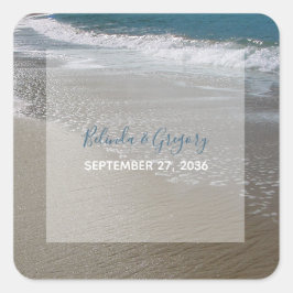 Strand und Hochzeit am Meer Quadratischer Aufkleber