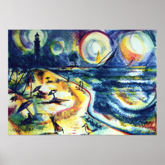 Strand und Leuchtturm 3 Poster
