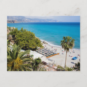 Strand und Meer in Nerja Postkarte