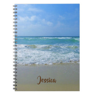 Strand und Meer mit dem Personalisierten Namen Wav Notizblock