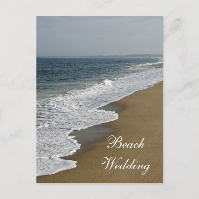 Strand und Ozean Hochzeiten retten Datum Ankündigungspostkarte (Vorderseite)