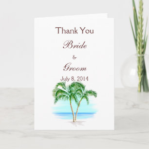 Strand Und Palmen Hochzeit Danke