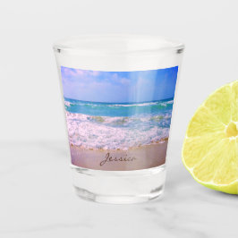 Strand und Personalisierter Name des schönen Meere Schnapsglas