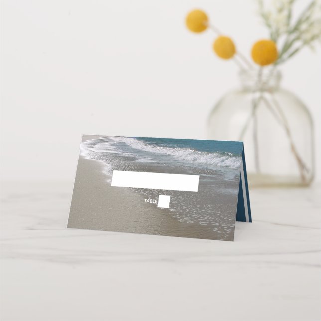Strand und Sand Hochzeit Platzkarte (Vorderseite)