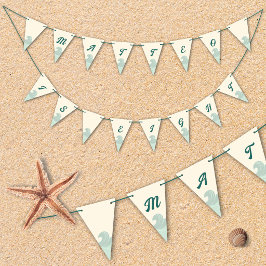 Strand- und Wellen-Buntflaggen für Kindergeburtsta Wimpelkette