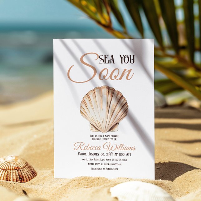 Strand unter dem Meer Sie bald Pearl Baby Dusche Einladung (Von Creator hochgeladen)