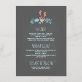 Strand-Unterwasser-Schätze Hochzeiten Details Begleitkarte