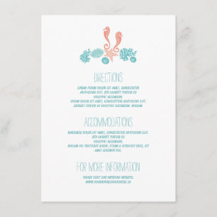 Strand Unterwasser Schätze White Wedding Details Begleitkarte