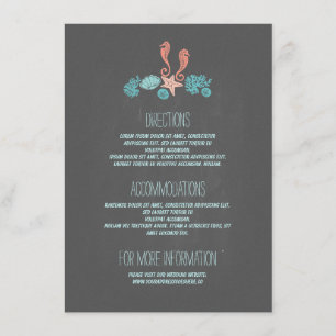 Strand-Unterwasserschätze, die Details Wedding Begleitkarte