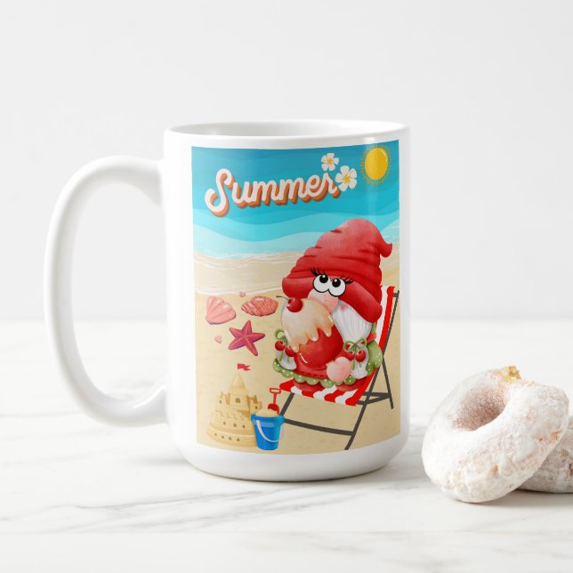 Strand, Urlaub Kaffeetasse (Mit Donut)