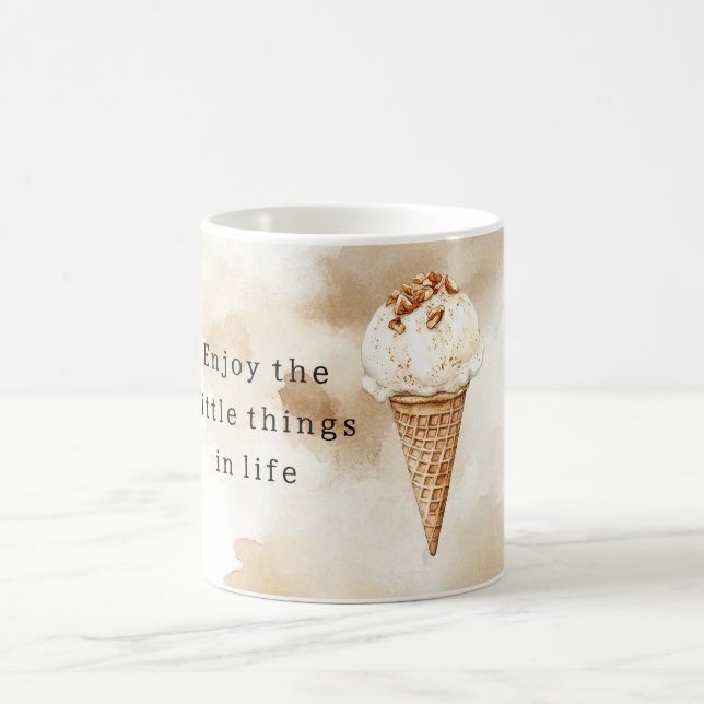 Strand Vanilleeiscreme-Tüte Kaffeetasse (Mittel)