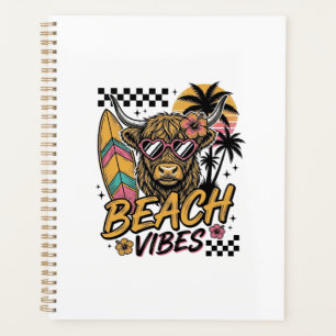 Strand-Vibes Highland-Kuh Sommer-Vektor-Art_1 Planer