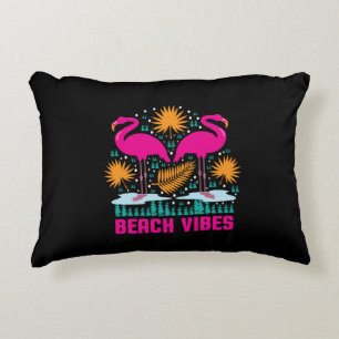 Strand-Vibes Rosa Flamingo-Design Dekokissen
