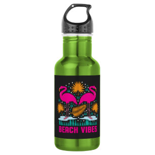 Strand-Vibes Rosa Flamingo-Design Edelstahlflasche