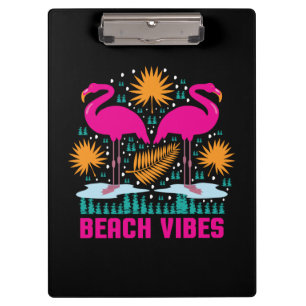 Strand-Vibes Rosa Flamingo-Design Klemmbrett