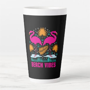 Strand-Vibes Rosa Flamingo-Design Milchtasse