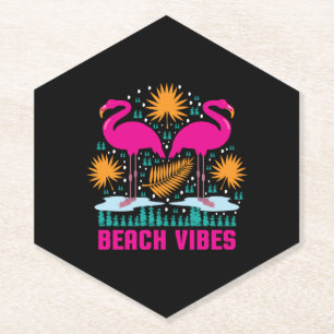 Strand-Vibes Rosa Flamingo-Design Untersetzer