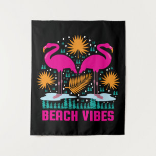 Strand-Vibes Rosa Flamingo-Design Wandteppich