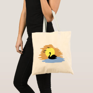Strand-Vibes Sommer Schwan Retro-Sonnenuntergang U Tragetasche