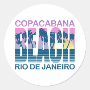 Strand von Copacabana Runder Aufkleber