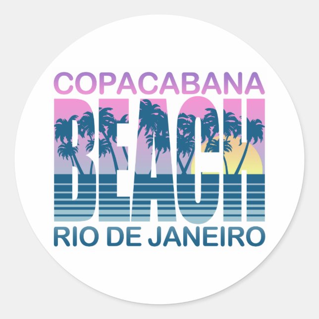 Strand von Copacabana Runder Aufkleber (Vorderseite)