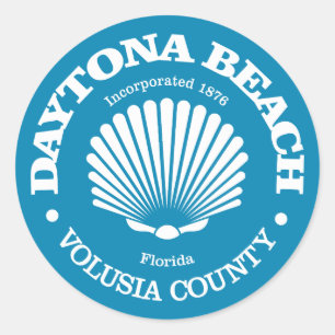 Strand von Daytona (Muschel) Runder Aufkleber