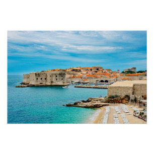 Strand von Dubrovnik Poster