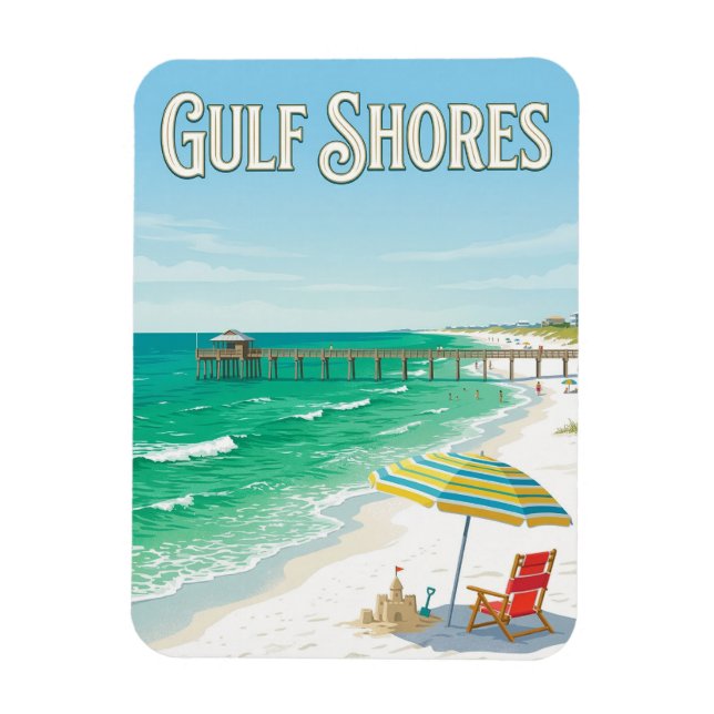 Strand von Gulf Shores Magnet (Vertikal)