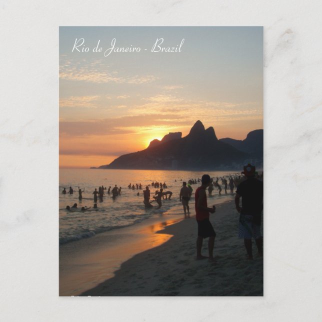 Strand von Ipanema, Rio de Janeiro, Brasilien. Postkarte (Vorderseite)