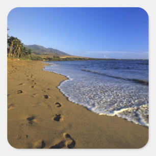 Strand von Kaanapali, Maui, Hawaii, USA Quadratischer Aufkleber