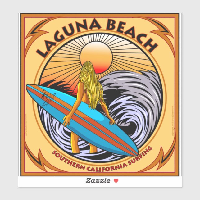 STRAND VON LAGUNA KALIFORNIEN AUFKLEBER (Blatt)