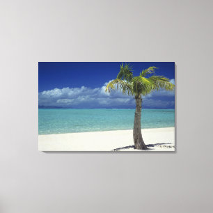 Strand von Matira auf der Insel Bora Bora, 2 Leinwanddruck