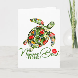 Strand von Navarre Florida Meeresschildkröte Tropi Karte