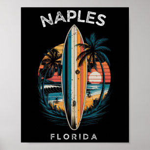 Strand von Neapel Florida Männer Frauen Surfen  Poster