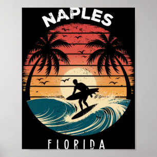 Strand von Neapel Florida Surfboard Wellen Strand Poster
