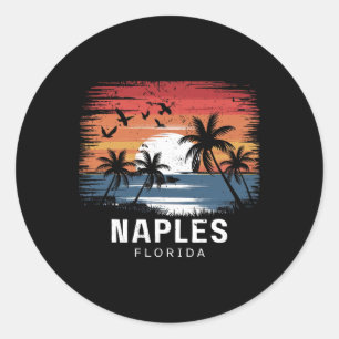 Strand von Neapel Florida Surfen Surfer  Runder Aufkleber